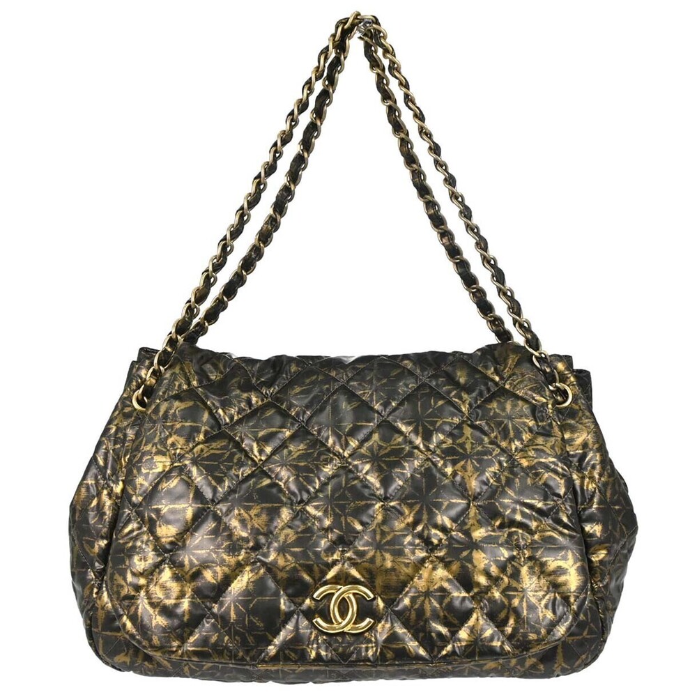 Chanel Accordion Flap Quilted Printed Nylon Medium